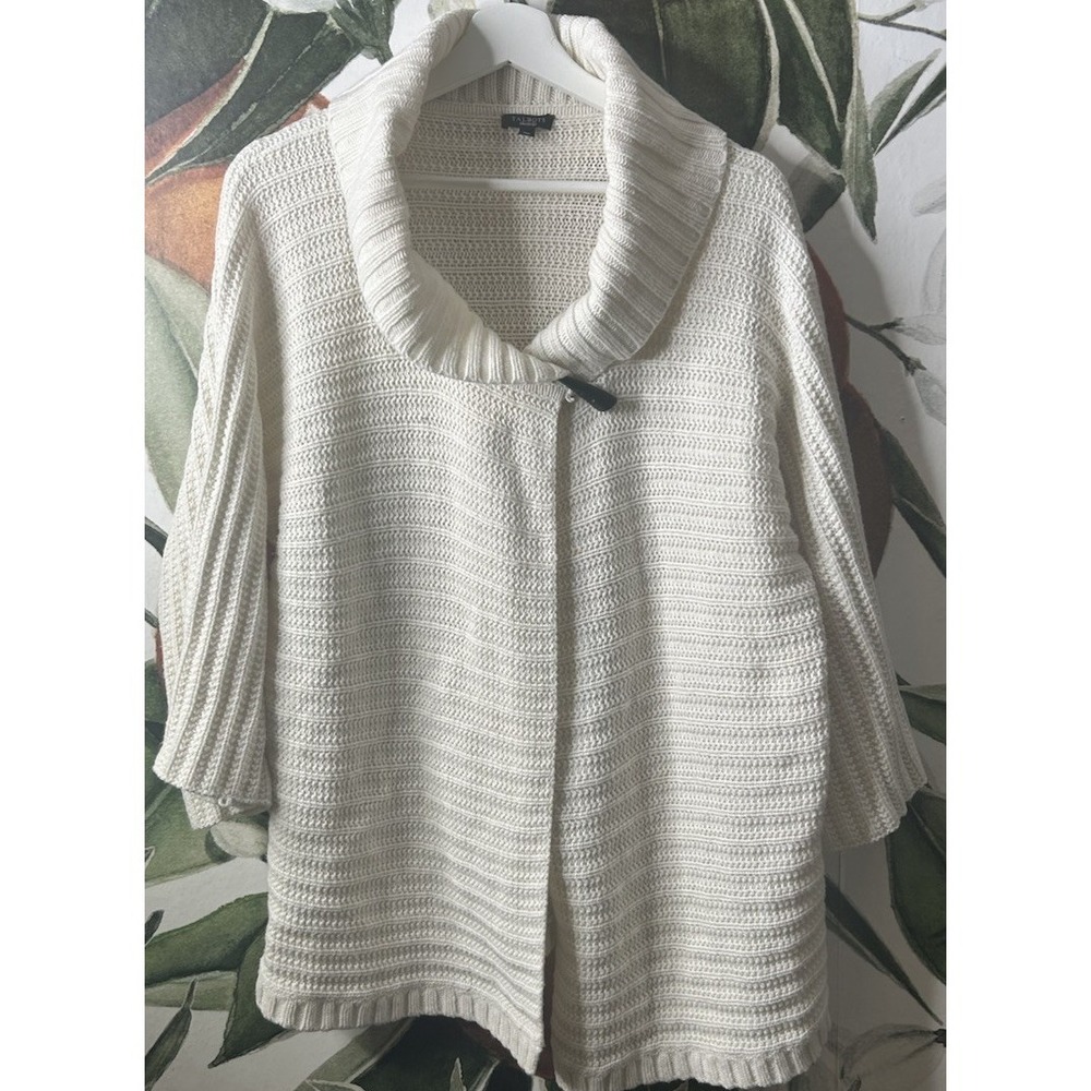 Talbots‎ Womens Wool Blend Cable Knit Toggle Cardigan Sweater Preppy Chunky Cozy